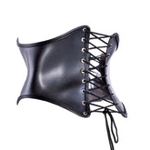 PU Leather Lace-Up Waistcoat